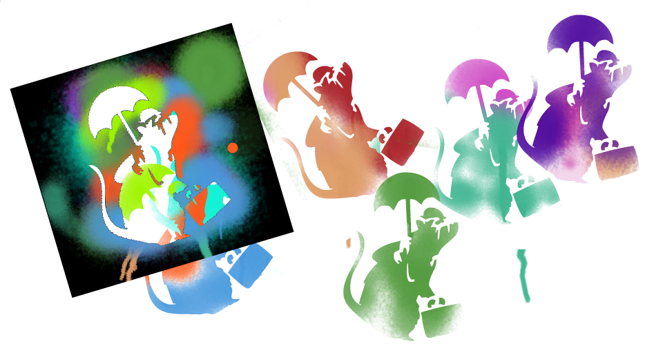 Spray Paint Stencils in Flash – V2